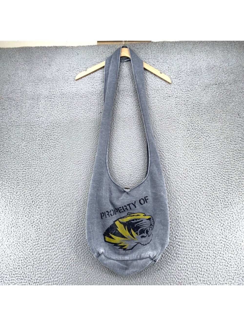 MIZZOU Bag Medium Gray Hobo Jersey Property Of Tigers Graphic Crossbody Legacy
